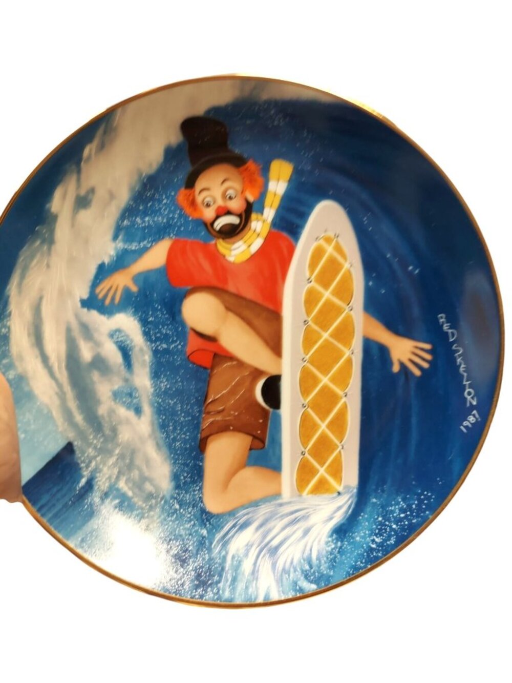 "Ironing The Waves" Red Skelton Collector Plate 1987 Limited Edition 1397